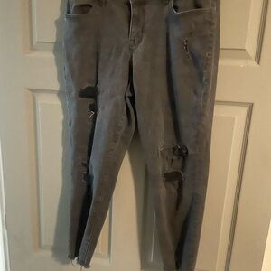 Distressed Gray Jeans